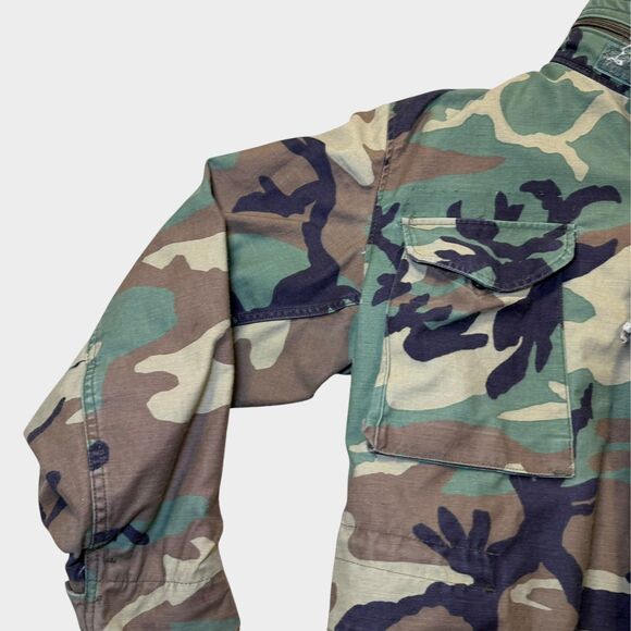 Vintage 80s US Navy Seabees M-65 Field Jacket Woodland Camo Medium Regular 1981 - Picture 5 of 11